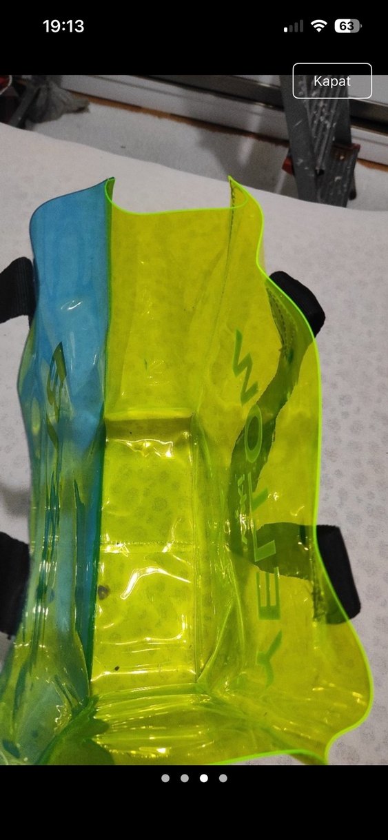 Sarı Lacivert Şeffaf Renkli Plaj Çantası - Görsel 3