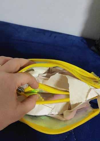 Sarı Transparan Renkli Makyaj Çantası - Görsel 5