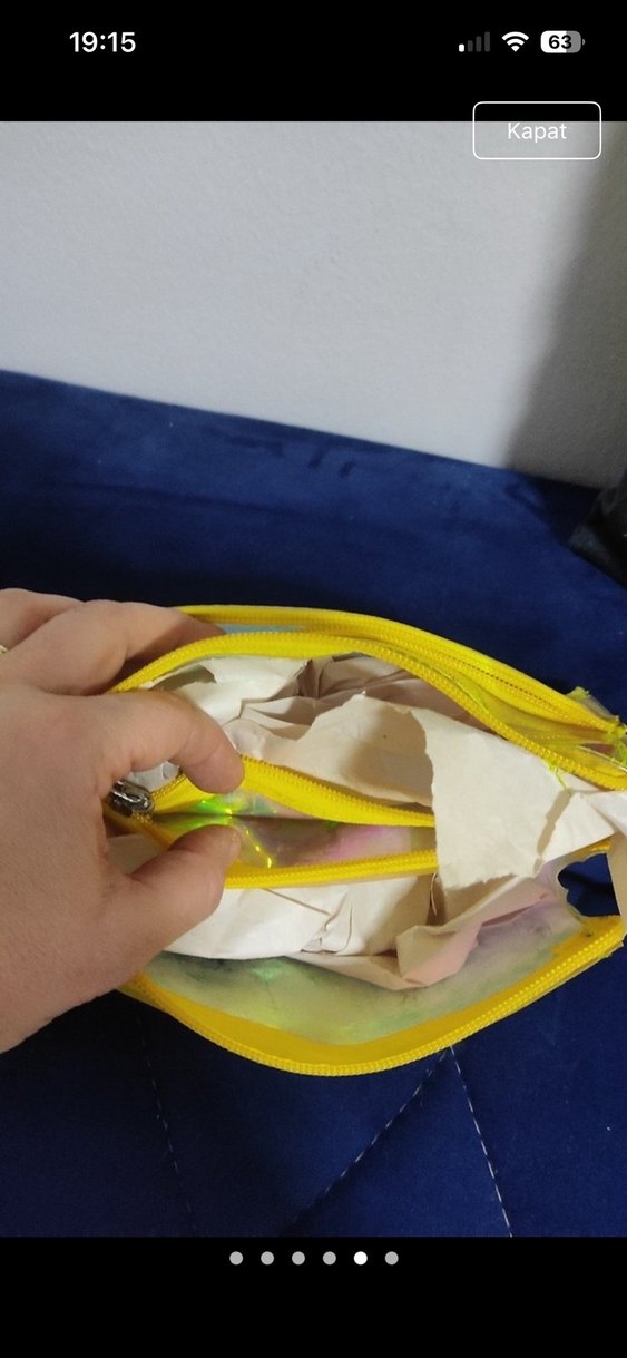 Sarı Transparan Renkli Makyaj Çantası - Görsel 5