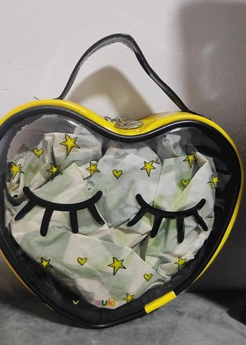 Renkli Kalp Şeklinde Kadın Makyaj Çantası - Görsel 4