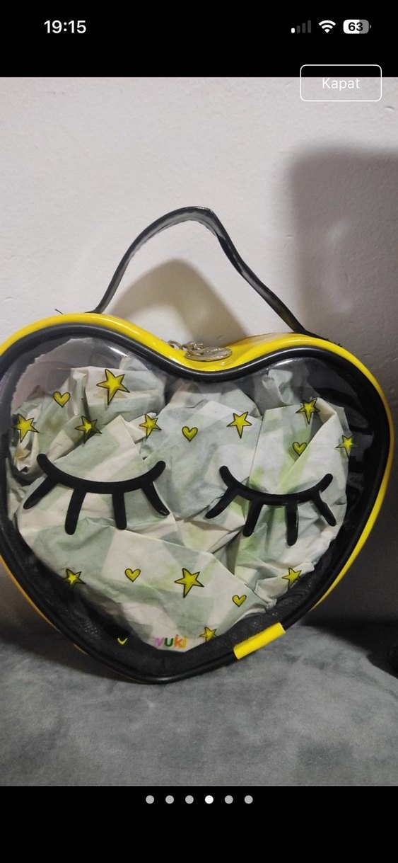 Renkli Kalp Şeklinde Kadın Makyaj Çantası - Görsel 4