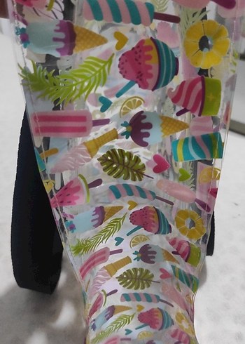 Renkli Desenli Fermuarlı Kadın Plaj Çantası - Görsel 4