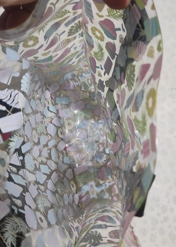 Renkli Desenli Fermuarlı Kadın Plaj Çantası - Görsel 3