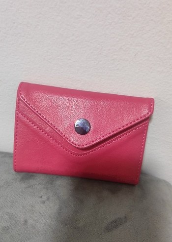 Düğmeli Pembe Deri Kadın Cüzdanı - Görsel 4