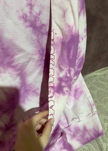 Mor Tie-Dye Uzun Kollu Kadın Sweatshirt - Görsel 4