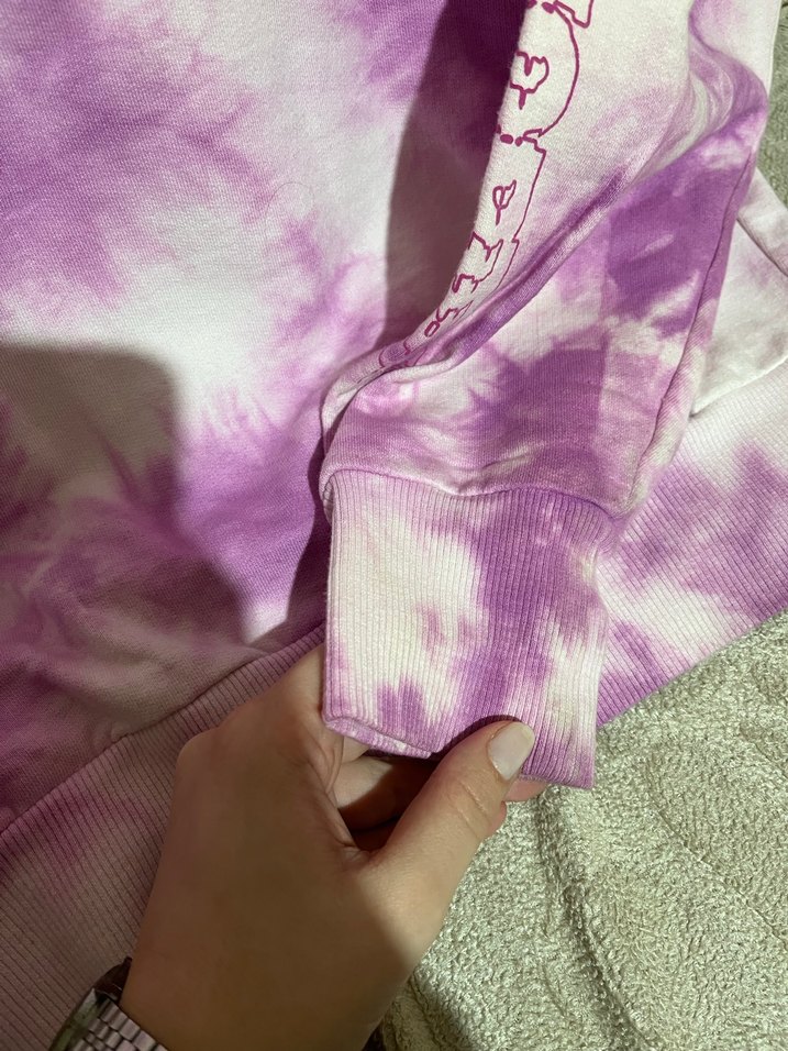 Mor Tie-Dye Uzun Kollu Kadın Sweatshirt - Görsel 5