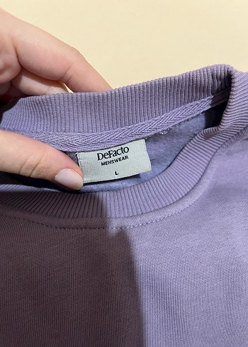 Mor Kadın Sweatshirt, Yuvarlak Yaka, Rahat Kesim - Görsel 2