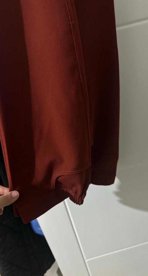 Bordo Kadın Uzun Dokulu Kumaş Pantolon - Görsel 2