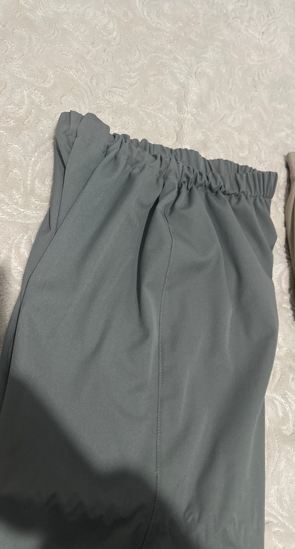 Gri Rahat Kesim Kadın Kumaş Pantolon - Görsel 3