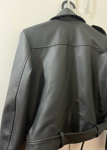 Diğer Siyah Deri Kadın Biker Ceket