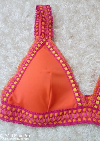 xl Beden Turuncu Bohem Bikini Üstü