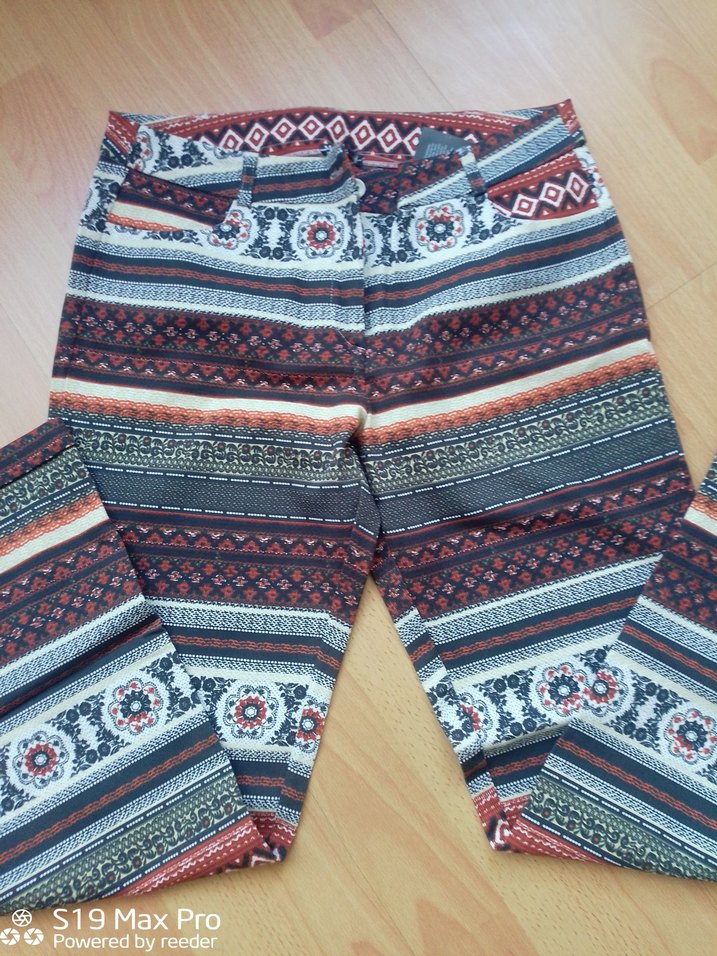 Çok Renkli Desenli Bohem Kadın Pantolon - Görsel 5