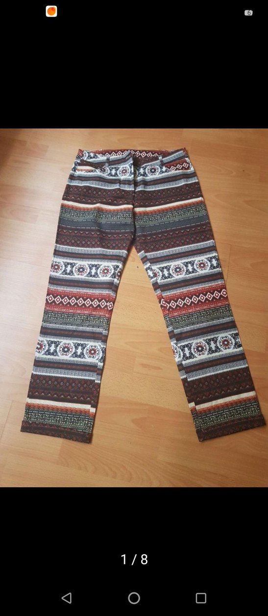 Çok Renkli Desenli Bohem Kadın Pantolon - Görsel 2