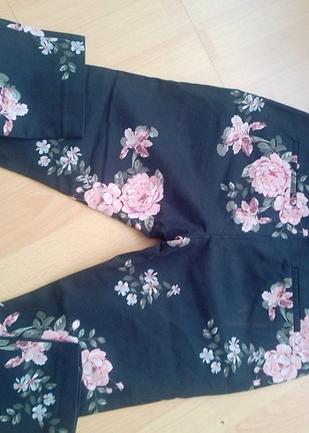 Çiçek Desenli Kadın Denim Pantolon - Görsel 7