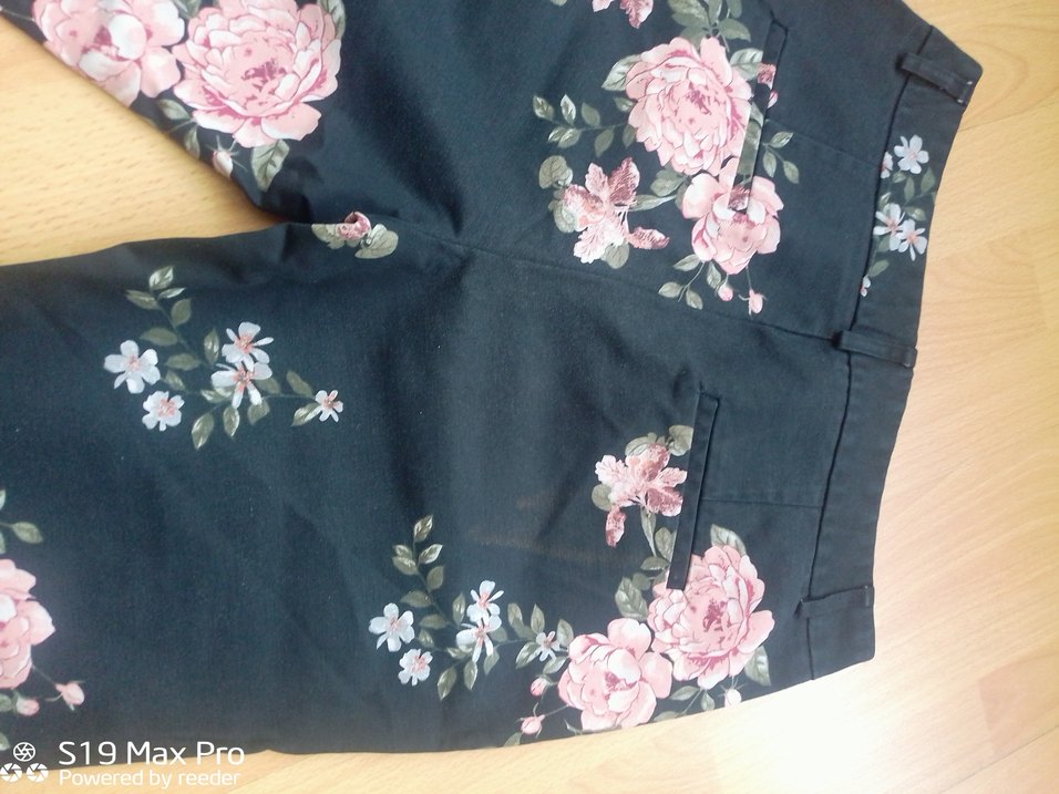 Çiçek Desenli Kadın Denim Pantolon - Görsel 4