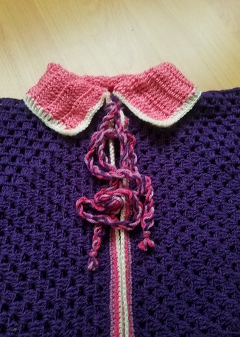 Renkli Örgü Bayan Hırka Uzun Kollu - Görsel 4