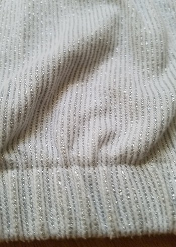 Gri SİMLİ Kadın Uzun Kollu CROP Sweatshirt - Görsel 5