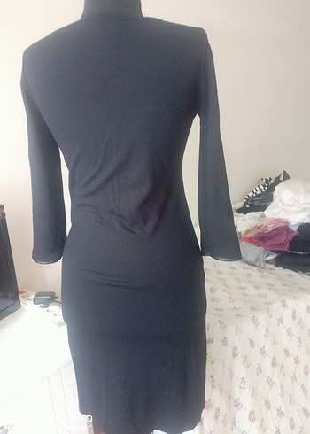 Siyah FAKİR Kollu Dar Kesim Kadın Elbise - Görsel 6