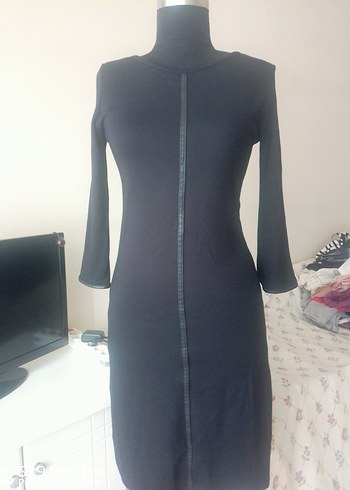 Siyah FAKİR Kollu Dar Kesim Kadın Elbise - Görsel 7