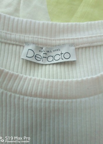 l Beden beyaz Renk DEFACTO FİTİLLİ TRİKO T-SHİRT