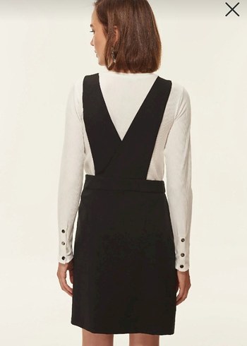 Siyah V Yaka Midi Ofis Elbisesi/ SALOPET ELBİSE - Görsel 4