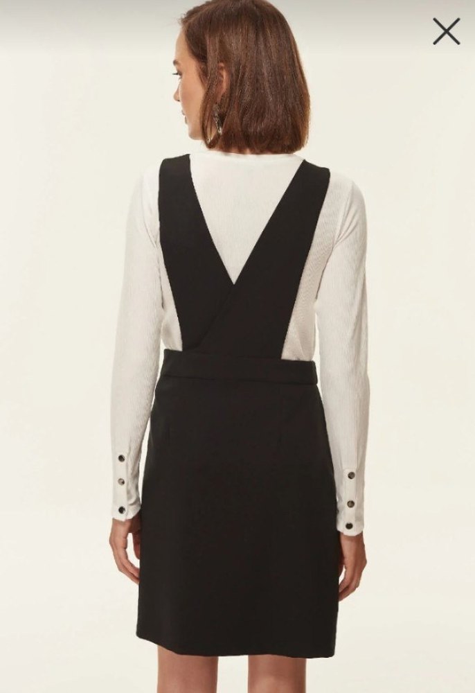Siyah V Yaka Midi Ofis Elbisesi/ SALOPET ELBİSE - Görsel 4