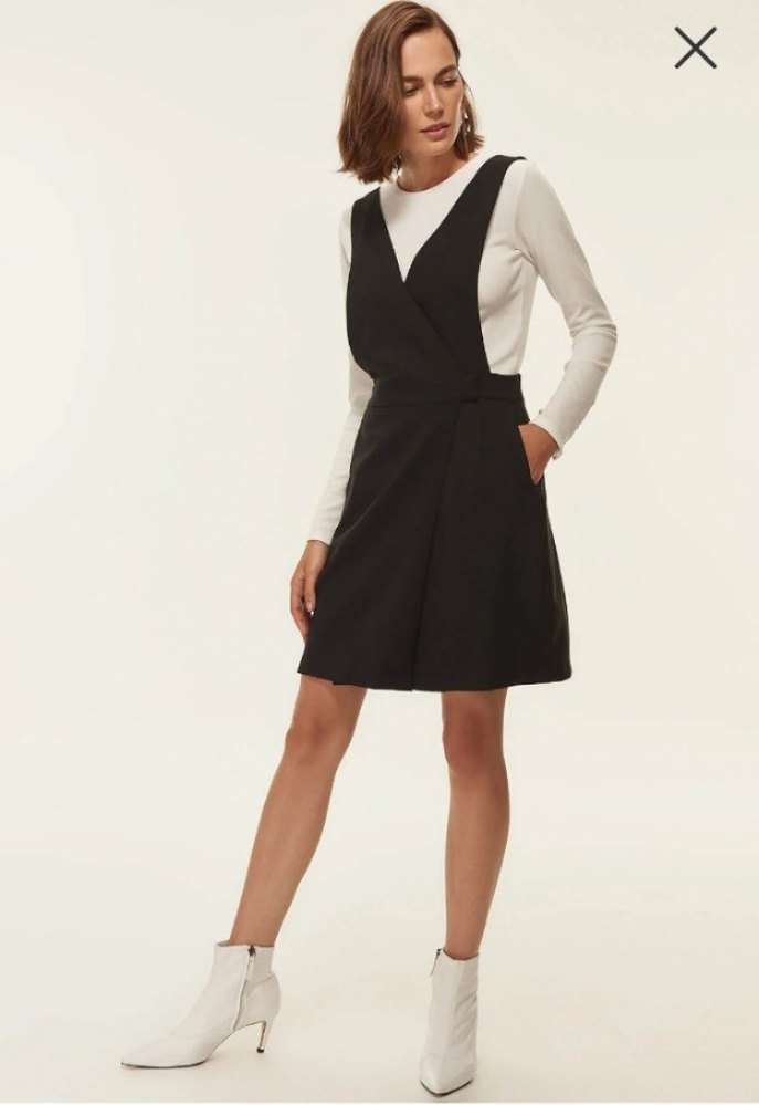 Siyah V Yaka Midi Ofis Elbisesi/ SALOPET ELBİSE - Görsel 3