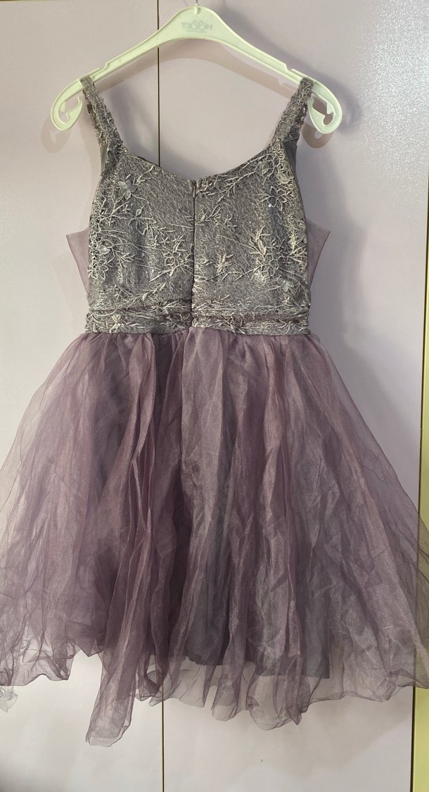 Dantel İşlemeli Straplez Mini Abiye Elbise - Görsel 3