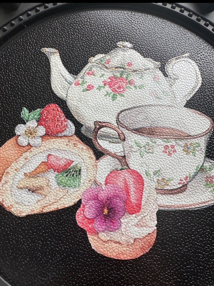 Siyah Çerçeveli Çaydanlık ve Fincan Desenli Tablo - Görsel 4