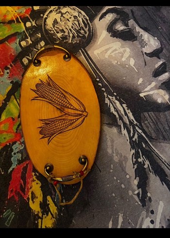 Mısır Desenli Ahşap Tebsi - Görsel 4