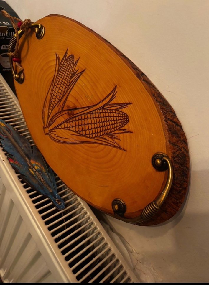 Mısır Desenli Ahşap Tebsi - Görsel 2