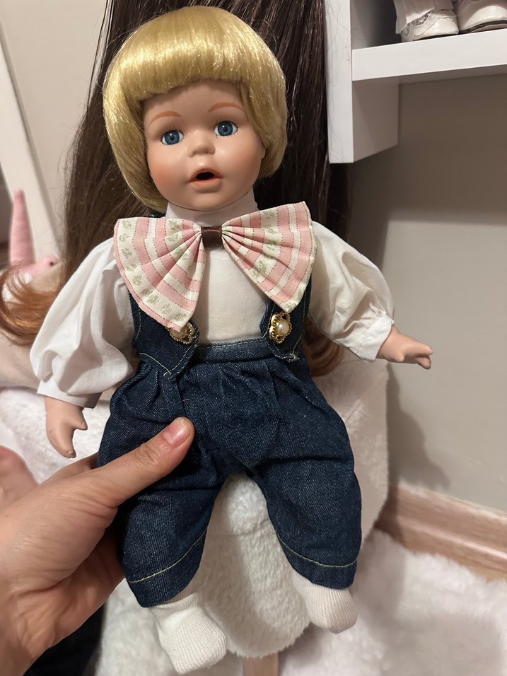 Bej Tenli Bebek, Pastel Pembe Fiyonk Detaylı - Görsel 5