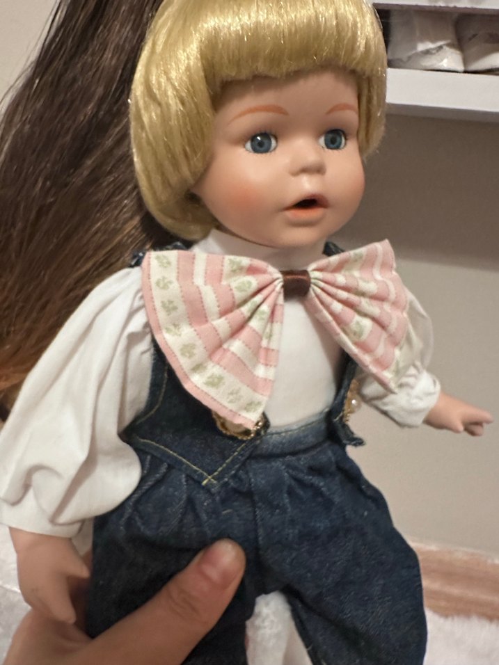 Bej Tenli Bebek, Pastel Pembe Fiyonk Detaylı - Görsel 2