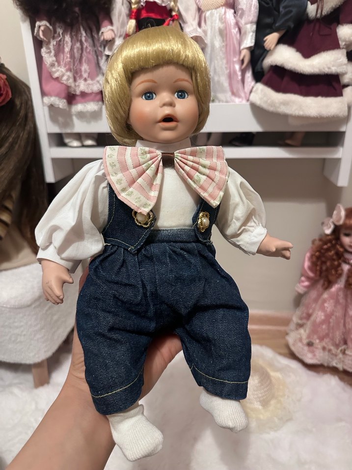 Bej Tenli Bebek, Pastel Pembe Fiyonk Detaylı - Görsel 3