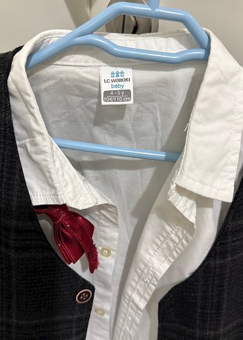 Düğmeli Çocuk Yelek ve Beyaz Gömlek Takımı - Görsel 7