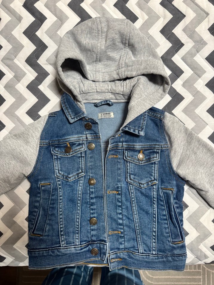 Erkek ÇocukDenim Kapüşonlu Ceket - Görsel 4