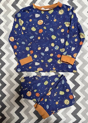 Uzun Kollu Baskılı Erkek Çocuk Pijaması - Görsel 2