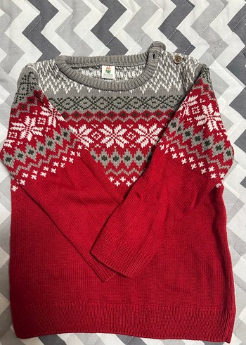 Kırmızı Bohem Erkek Çocuk Triko Kazak - Görsel 2