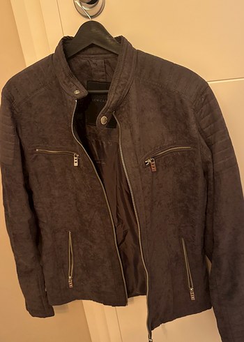 Antrasit Süet Biker Ceket - Görsel 5