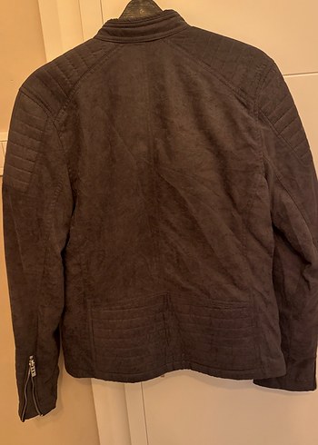 Antrasit Süet Biker Ceket - Görsel 10