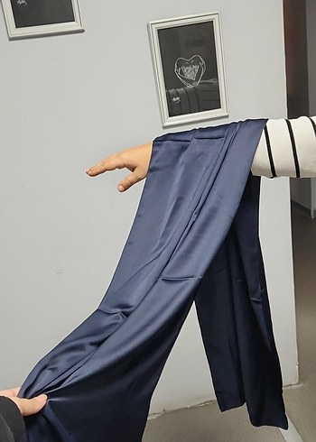 Koyu Mavi Düz fular - Görsel 3