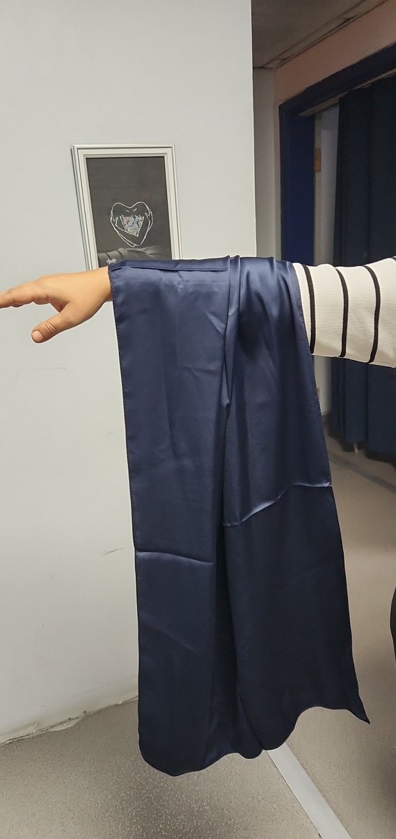 Koyu Mavi Düz fular - Görsel 2