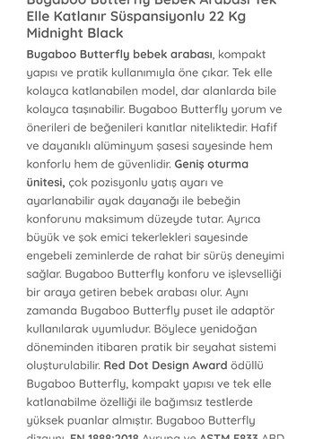 Sıfır Bugaboo butterfly bebek arabası - Görsel 8