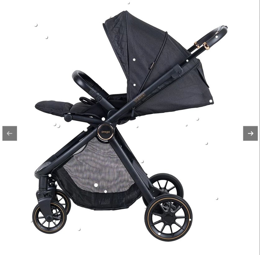Prego Siyah Bebek Arabası ve Puset Seti - Görsel 2