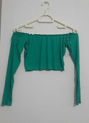yeşil kısa bluz