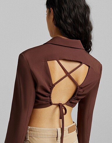 Bershka Bershka Crop Blazer Ceket