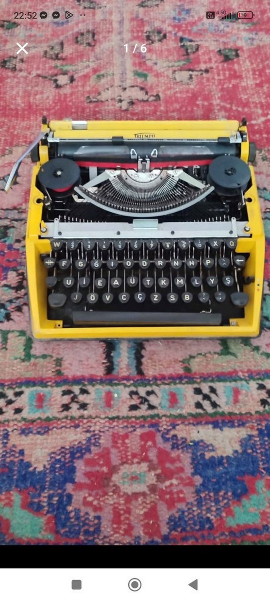 Sarı Vintage Daktilo - Görsel 5