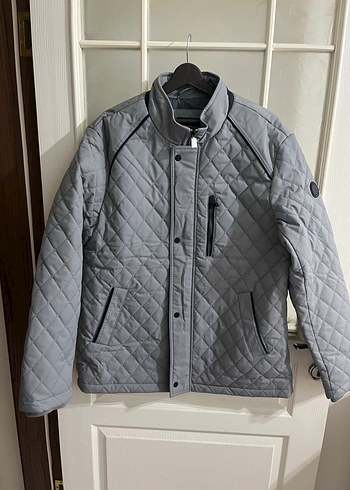 Düğmeli Gri Erkek Streetwear Mont 56 beden
