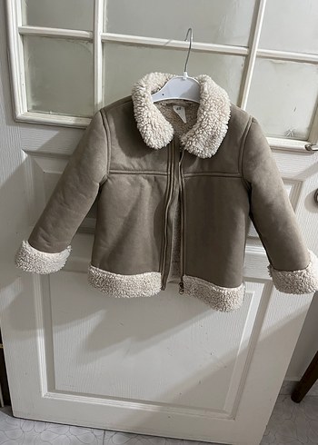 H&M Kız Çocuk Süet Kürklü Bej mont