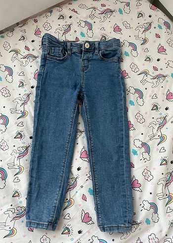 Mango Kız Çocuk Mavi Bağcıklı Slim Denim Pantolon